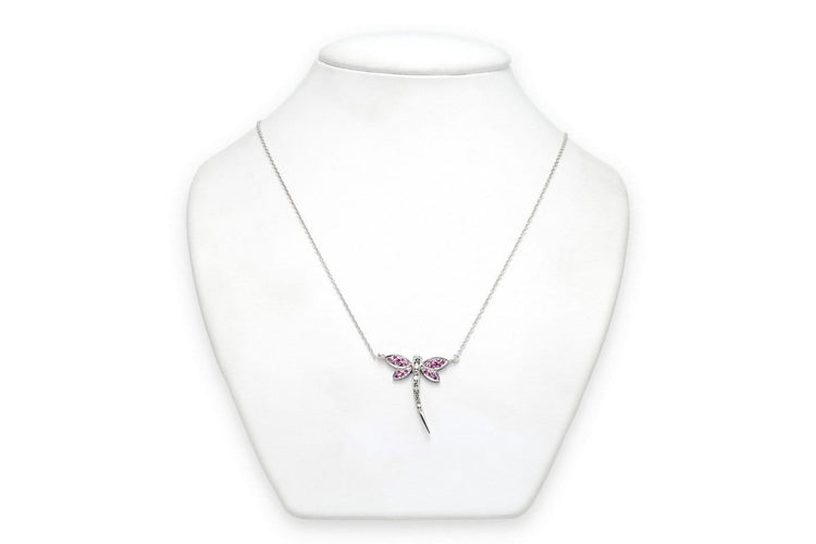 Collier contemporain en or blanc, rubis et diamants 58 Facettes 23671