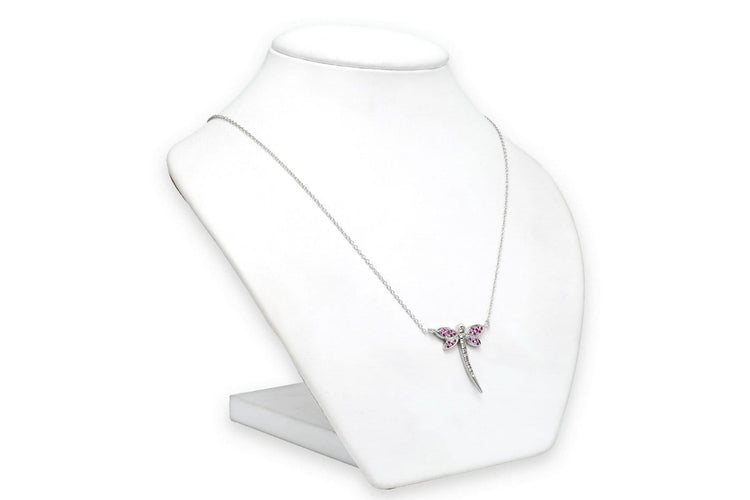 Collier contemporain en or blanc, rubis et diamants 58 Facettes 23671