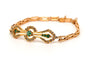 Art Nouveau - Bracelet en or jaune 18 carats, émeraudes et perles 58 Facettes 23682