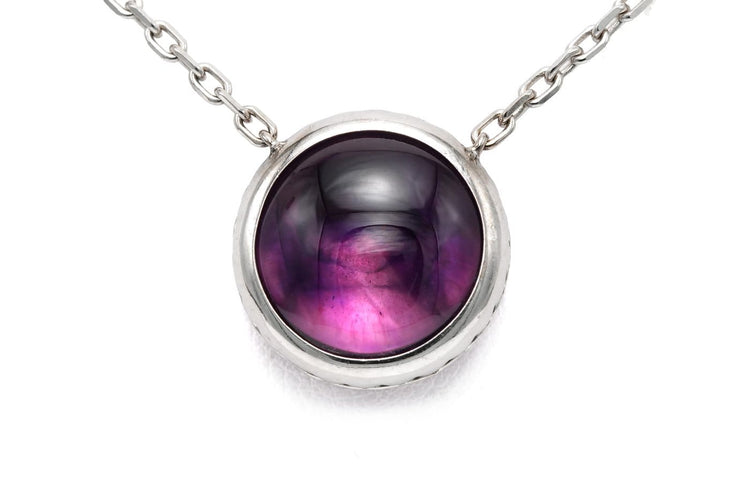 Boucheron Tentation Macaron - Collier en or blanc, saphirs et améthyste 58 Facettes 23782