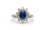 55 Bague contemporaine en or blanc 18 carats, saphir et diamants 58 Facettes 23713