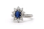 55 Bague contemporaine en or blanc 18 carats, saphir et diamants 58 Facettes 23713