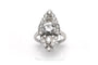 52 Années 70 - Bague marquise en or blanc et diamants 58 Facettes 23796
