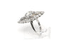 52 Années 70 - Bague marquise en or blanc et diamants 58 Facettes 23796