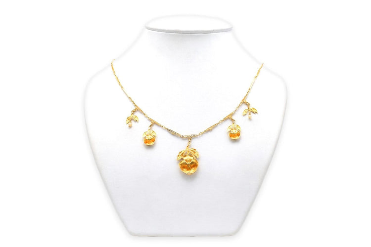 Art Nouveau - Collier en or jaune 18 carats et perles 58 Facettes 23794