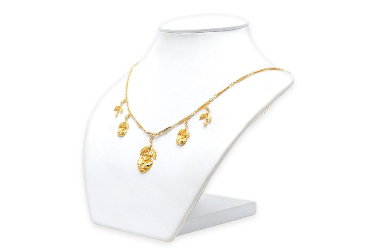 Art Nouveau - Collier en or jaune 18 carats et perles 58 Facettes 23794