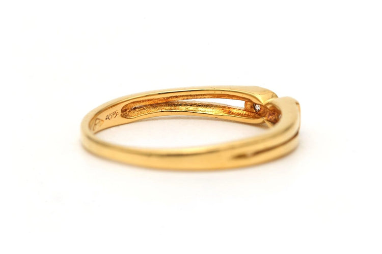52 Bague contemporaine en or jaune 18 carats et diamants 58 Facettes 23829