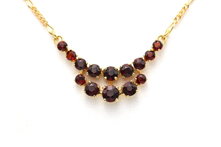 Collier en or jaune 18 carats et grenats 58 Facettes 23840
