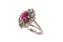 52 Art Déco - Bague en or blanc, rubis et diamants taille rose 58 Facettes 23846