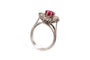 52 Art Déco - Bague en or blanc, rubis et diamants taille rose 58 Facettes 23846