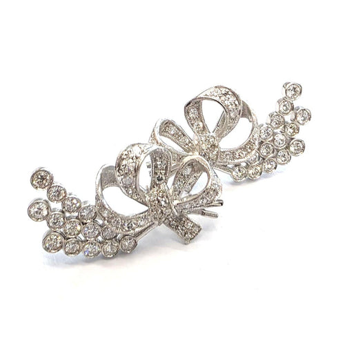 Boucles d'oreilles en platine avec diamants 58 Facettes 225/26 G