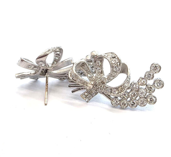 Boucles d'oreilles en platine avec diamants 58 Facettes 225/26 G