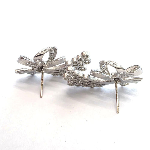 Boucles d'oreilles en platine avec diamants 58 Facettes 225/26 G