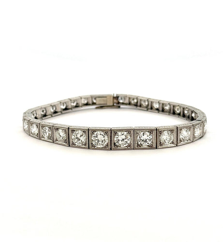 Romolo Verga - Bracelet rivière en platine, or gris et diamants 58 Facettes Aze