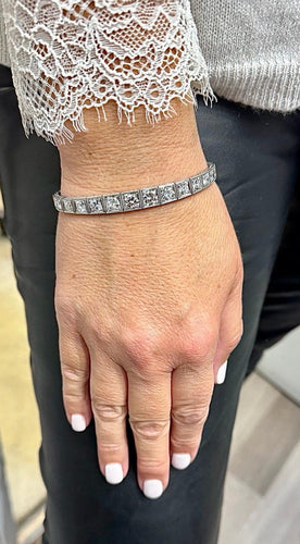 Romolo Verga - Bracelet rivière en platine, or gris et diamants 58 Facettes Aze