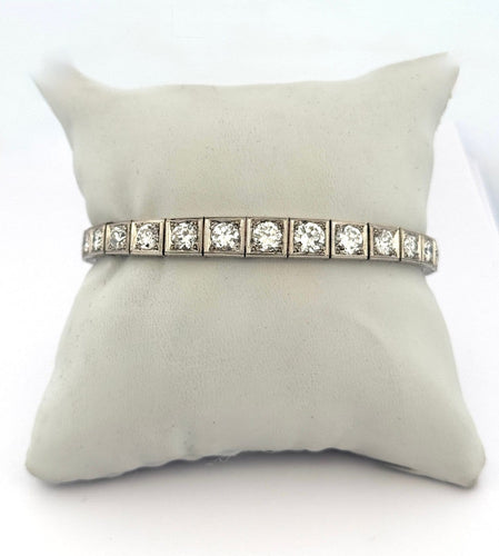 Romolo Verga - Bracelet rivière en platine, or gris et diamants 58 Facettes Aze