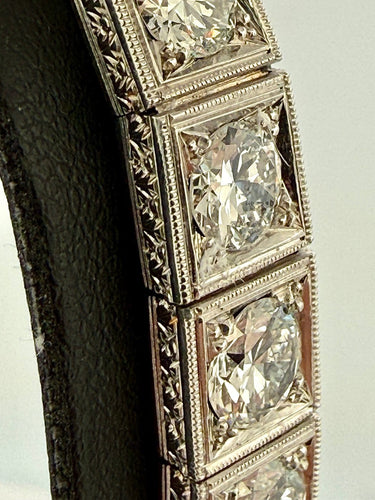 Romolo Verga - Bracelet rivière en platine, or gris et diamants 58 Facettes Aze