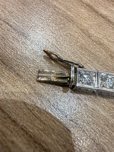 Romolo Verga - Bracelet rivière en platine, or gris et diamants 58 Facettes Aze