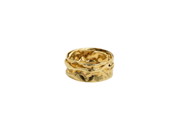 52 Bague froissée en or jaune 18 carats 58 Facettes BAG-1108-01