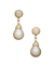 Boucles d'oreilles pendantes en or jaune, perles des Mers du Sud et diamants