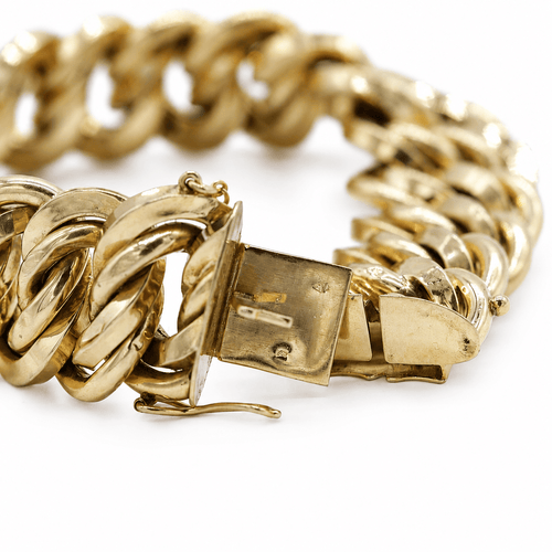 Bracelet double maille entrelacée en or 750 58 Facettes BRA-1108-02