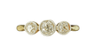 54 Bague trilogie ancienne en or jaune, platine et diamants 58 Facettes Bague 0012