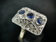 57 Bague plaque Art déco en or jaune, platine, saphirs et diamants 58 Facettes Bague 26