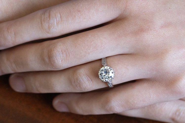 51 Bague ancienne en or jaune et blanc 18 carats et diamants 58 Facettes 13524