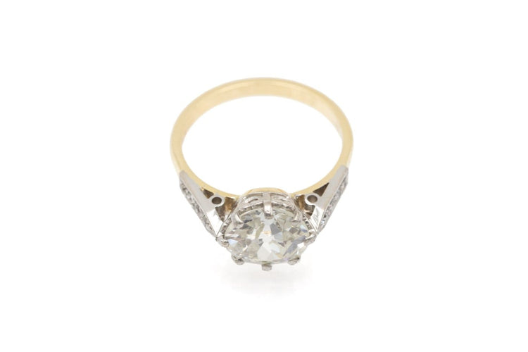 51 Bague ancienne en or jaune et blanc 18 carats et diamants 58 Facettes 13524