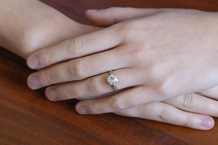 51 Bague ancienne en or jaune et blanc 18 carats et diamants 58 Facettes 13524