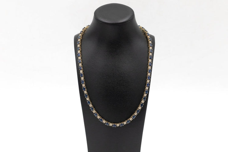 Collier en or jaune et blanc, saphirs et diamants 58 Facettes NN1