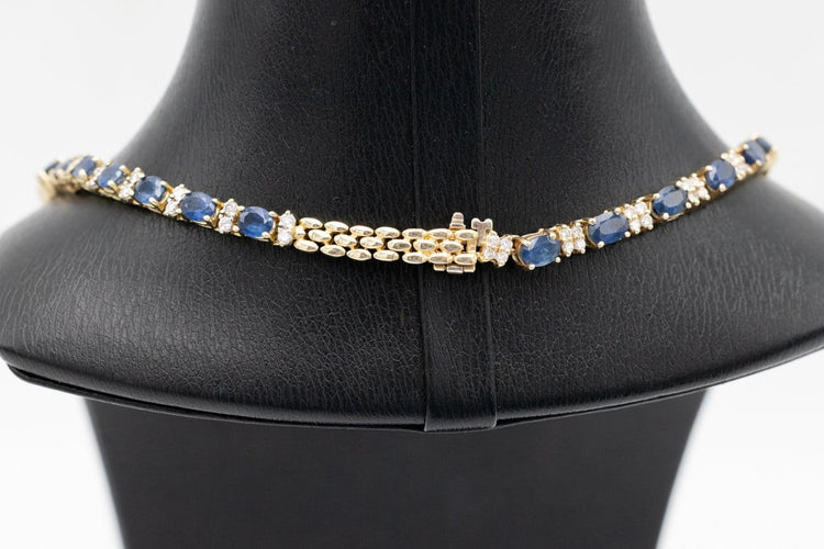 Collier en or jaune et blanc, saphirs et diamants 58 Facettes NN1