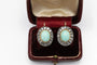 Boucles d'oreilles en or jaune, argent, diamants et turquoises 58 Facettes 13529