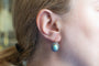 Boucles d'oreilles en or jaune, argent, diamants et turquoises 58 Facettes 13529