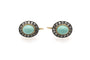 Boucles d'oreilles en or jaune, argent, diamants et turquoises 58 Facettes 13529