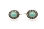Boucles d'oreilles en or jaune, argent, diamants et turquoises 58 Facettes 13529