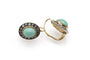 Boucles d'oreilles en or jaune, argent, diamants et turquoises 58 Facettes 13529