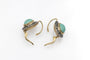 Boucles d'oreilles en or jaune, argent, diamants et turquoises 58 Facettes 13529