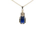 Art déco - Pendentif en or blanc, saphir de synthèse et diamants 58 Facettes B895
