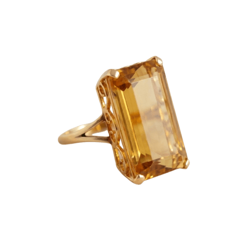 Bague en or jaune 18 ct avec citrine