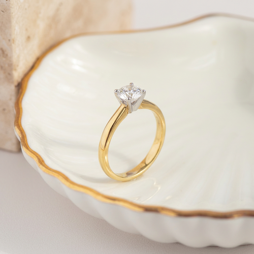 54 Solitaire - Bague en or jaune 585 et diamant 58 Facettes HJ062628