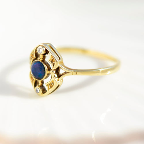 58 Bague opale et diamants en or jaune 585 58 Facettes HJ062629