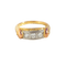 Bague trois pierres diamants en or jaune, rose et blanc