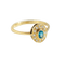 Bague en or jaune 585 avec aigue-marine et diamants