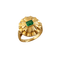 Bague sculpturale en or jaune 750 avec émeraude