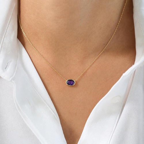 Aitches Love More - Collier en or 18 ct et saphir violet 58 Facettes GPD1014PU