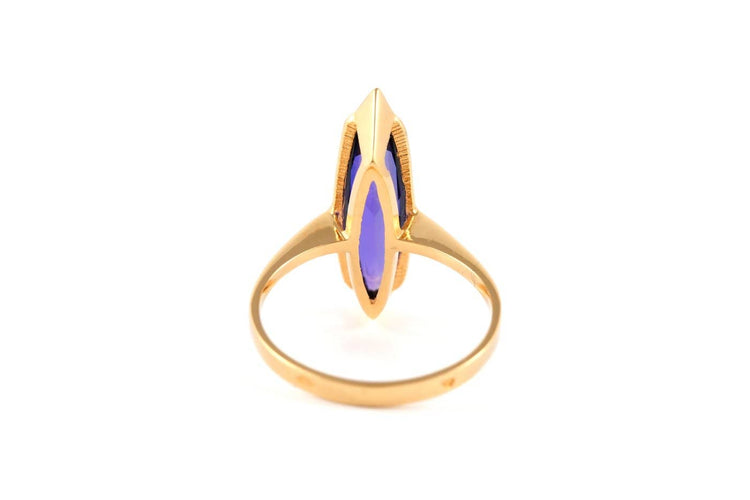 53 Bague contemporaine en or jaune 18 carats et améthyste 58 Facettes B892