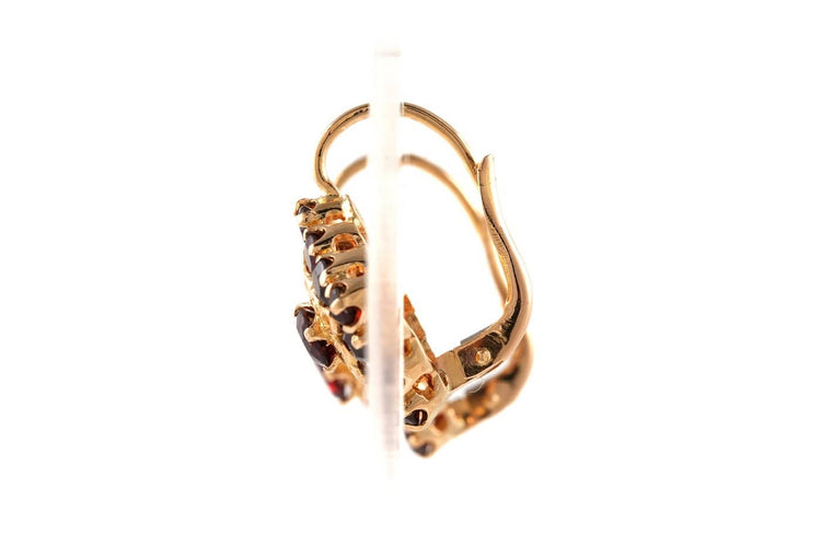 Années 50 - Boucles d'oreilles en or jaune et grenats 58 Facettes 23873