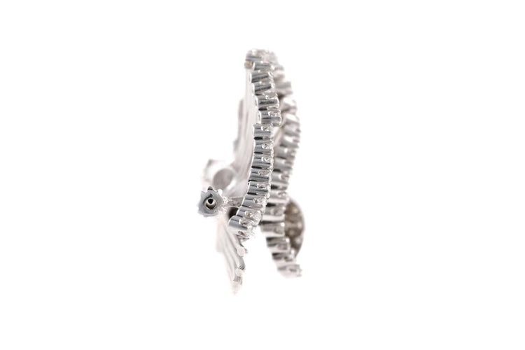 Années 50 - Broche en or blanc 18 carats et diamants 8/8 58 Facettes 23899