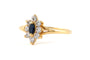 52 Bague contemporaine en or jaune 18 carats sertie d'un saphir et de zirconiums 58 Facettes B898